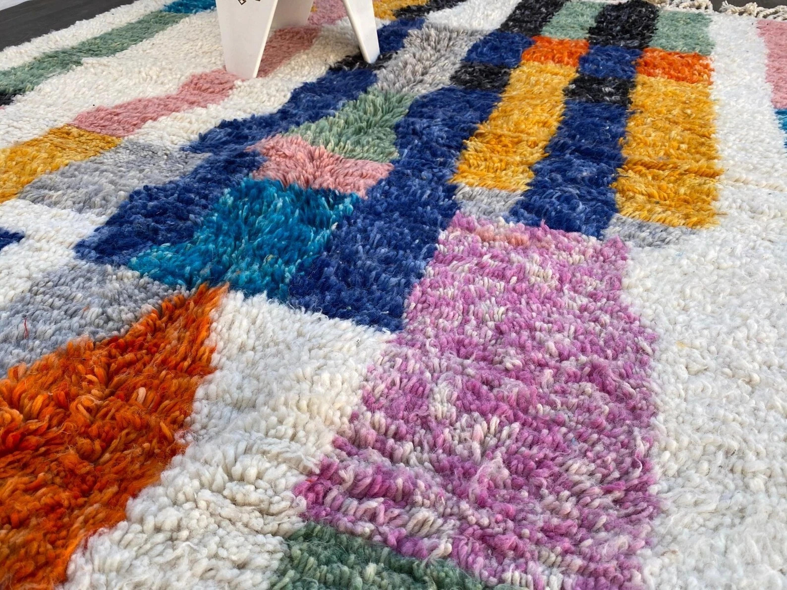Design Moroccan Berber Beni Ourain Wool Rug Color Multicolor Rugs