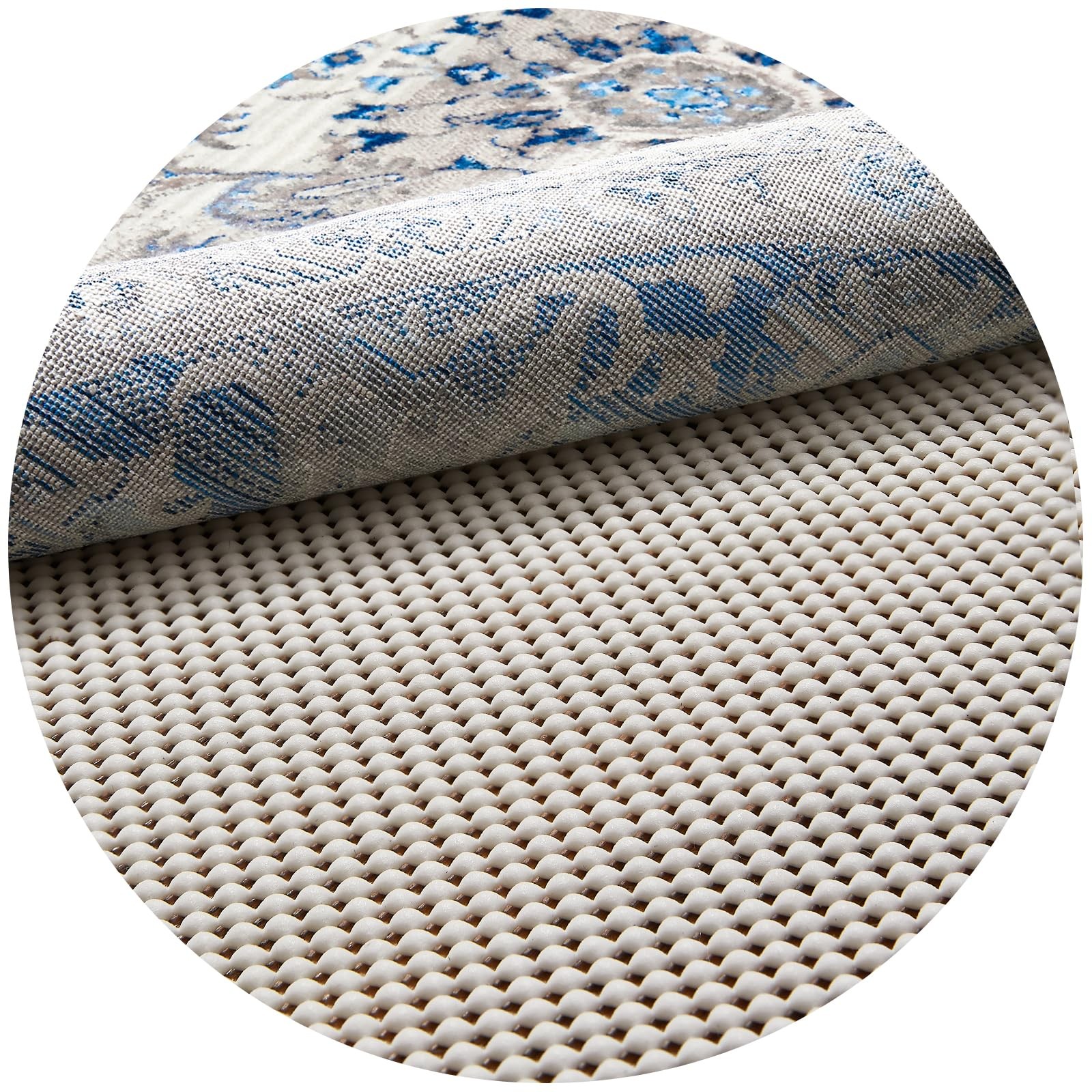 Veken 3×3 Round Rug Pad Gripper Hardwood Floors Non-Slip Circle