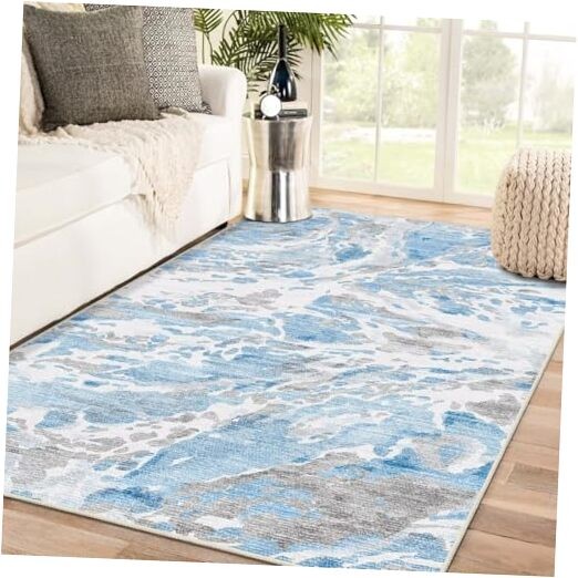 5×7 Area Rug for Living Room Bedroom, Washable Modern Abstract Non Slip Large