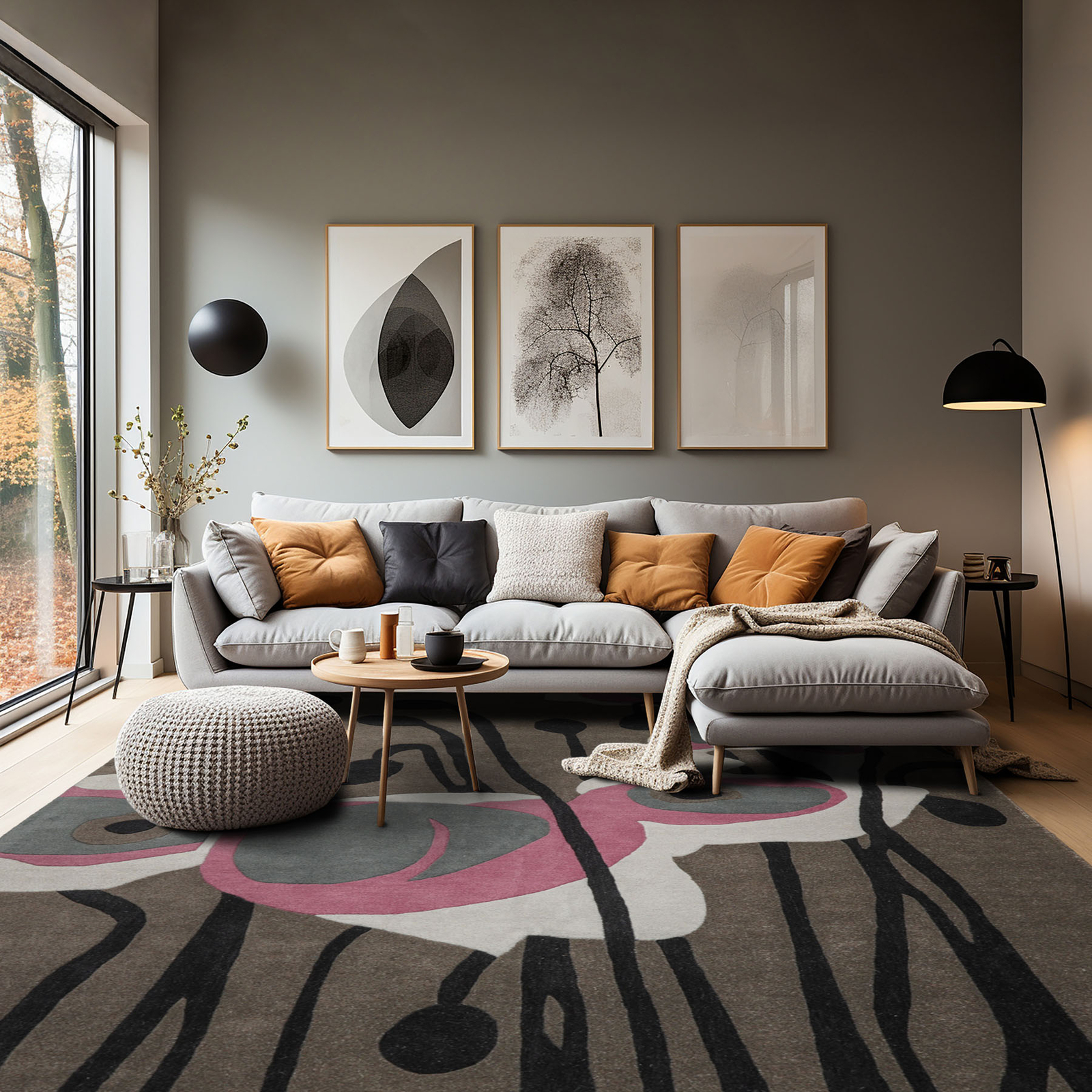 LoomBloom Multi Size Greenish Gray Hand Tufted Modern Wool Area Rug