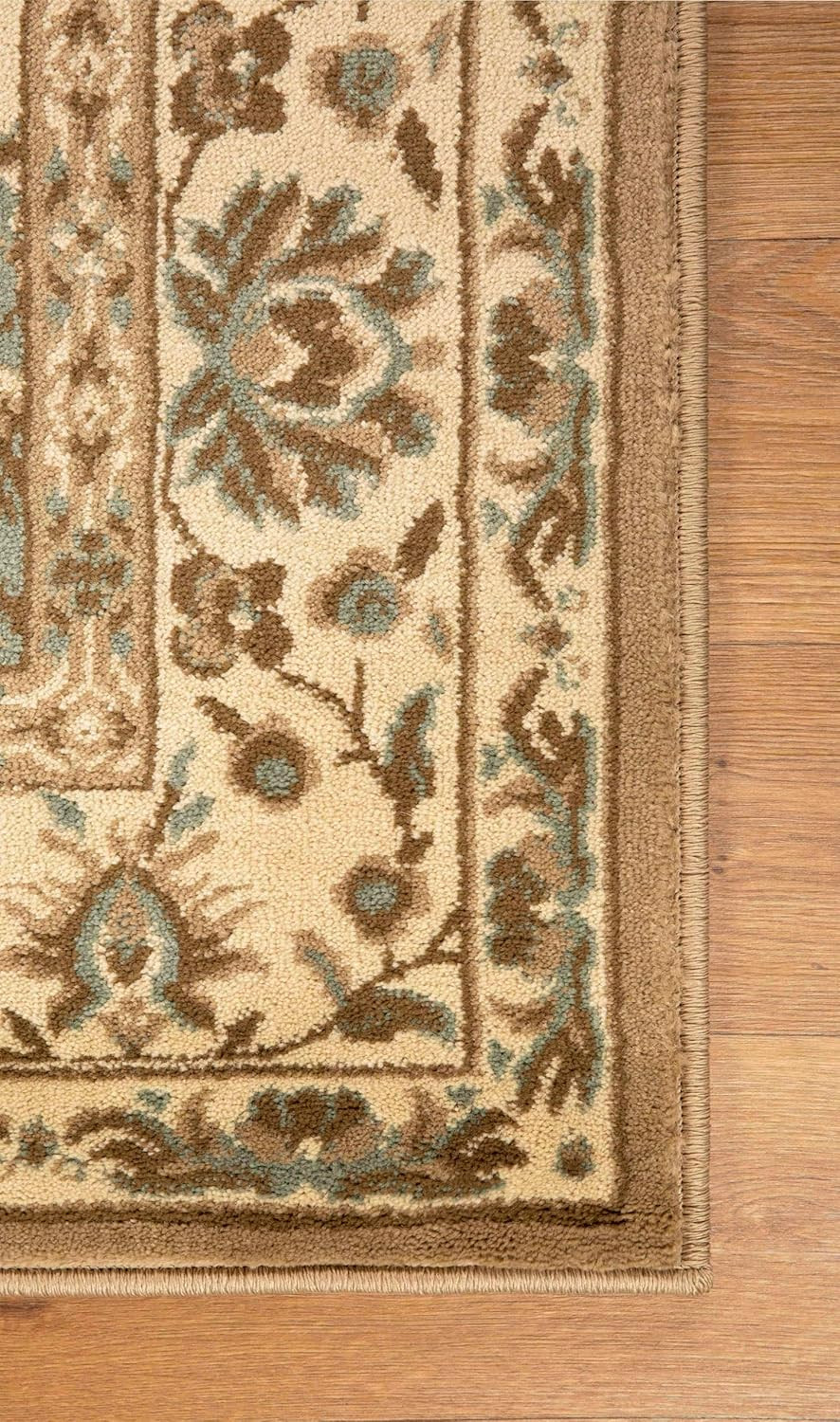 Palmyra Collection 7′ x 9′ Beige Floral Indoor Area Rug for Any Room