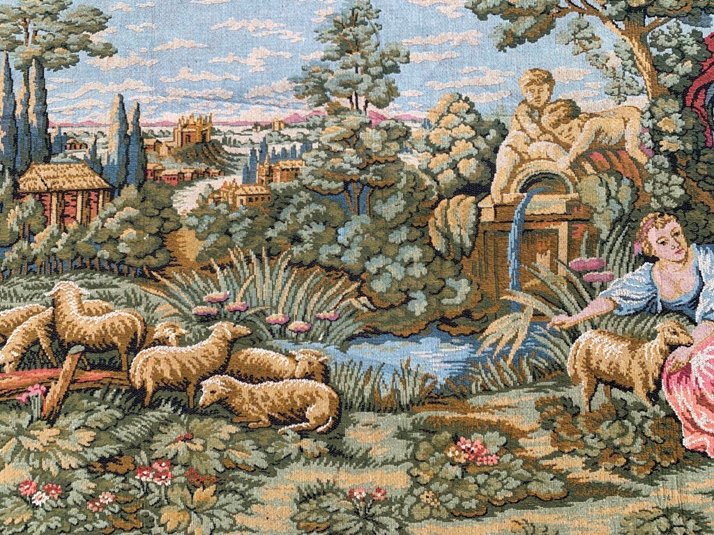 French Tapestry Vintage Pictorial Tapestry Romantic Tapestry Home Decor 2×5 ft