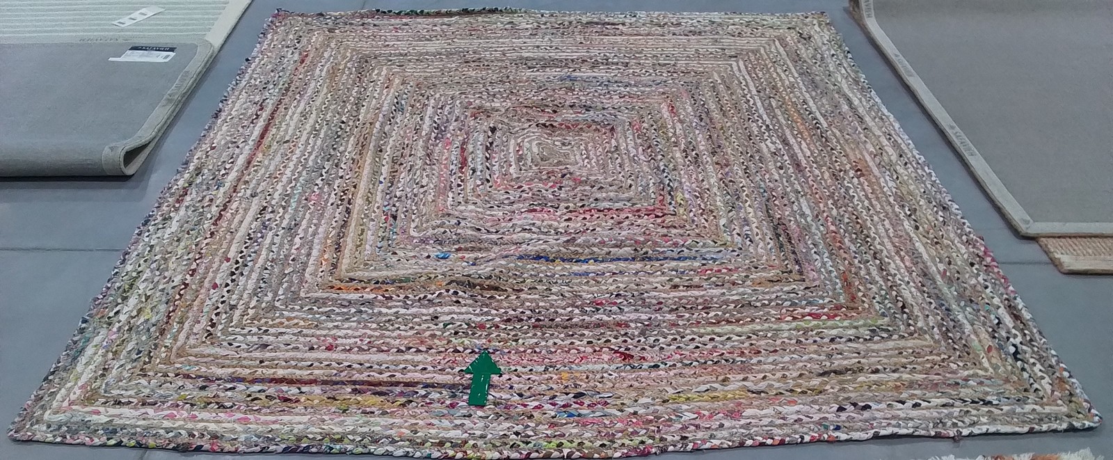 BEIGE MULTI 8′-0″ x 8′-0″ Broken Thread Rug Reduced Price 3172810430 CAP202B-8SQ