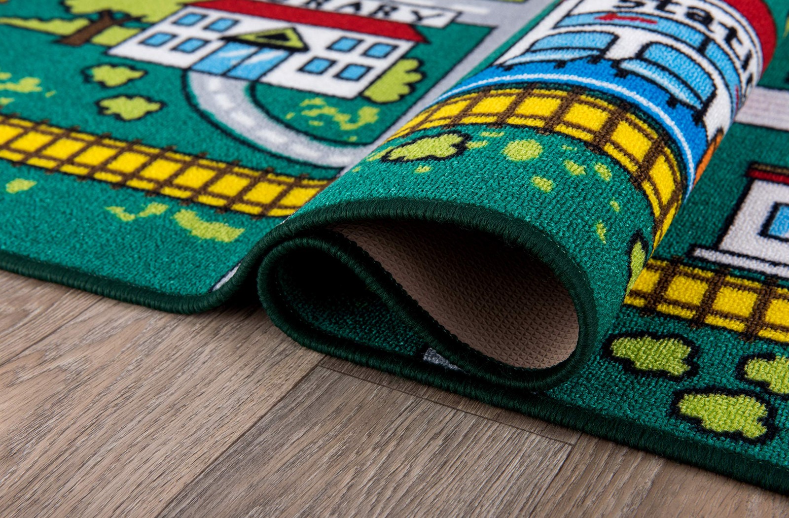 Kids Educational Learning City Life Road Non Skid (Non Slip) Area Rug 3’3″ x …