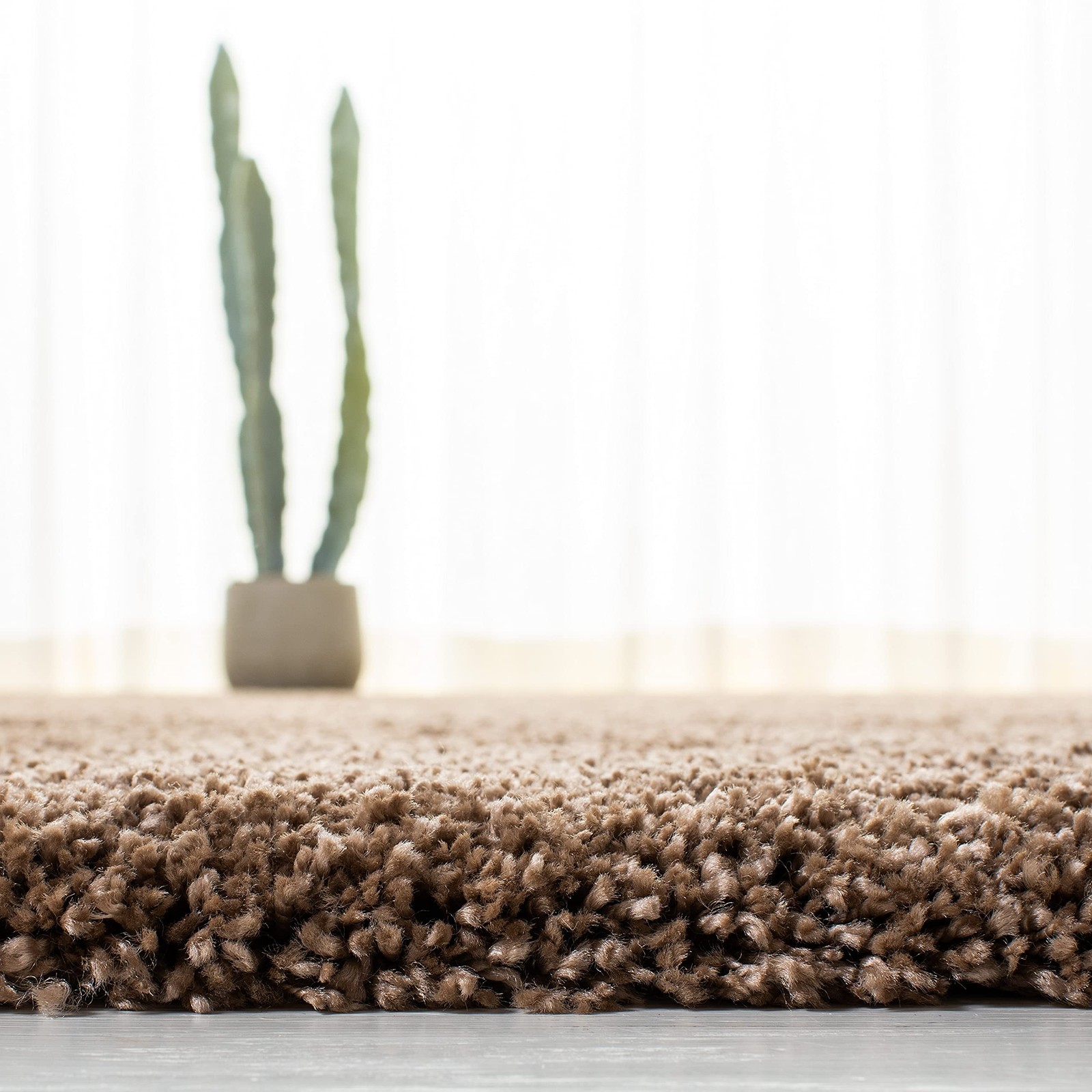 Accent Rug 2’x3′ Ultra Plush Thick Pile Dark Beige – Ideal for Bedroom, Living