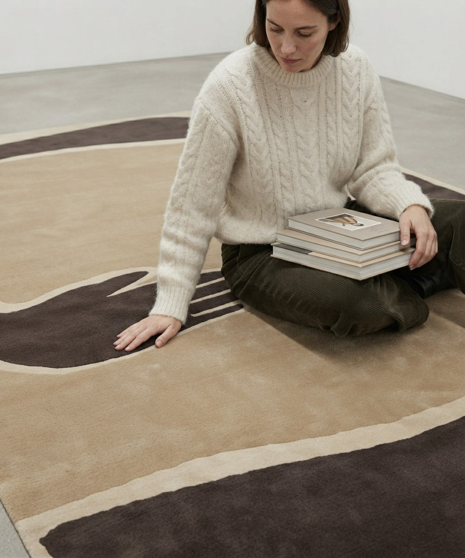 Modern Abstract Wool Rug Hand Tufted Designer Area Rugs Premium Fine Carpet
