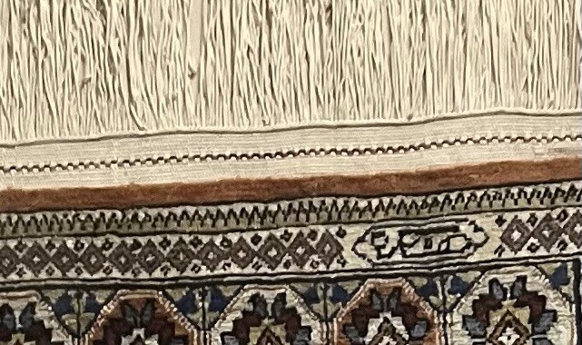 Turkish Prayer Hereke Rug Hand Woven Genuine Silk ,1’ 2 1/2” X By 2’ 1”