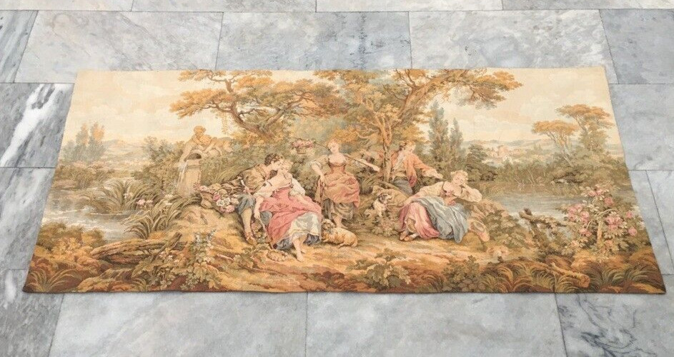 Vintage French Tapestry Romantic Tapestry Home Decor Pictorial Tapestry 2×5 ft