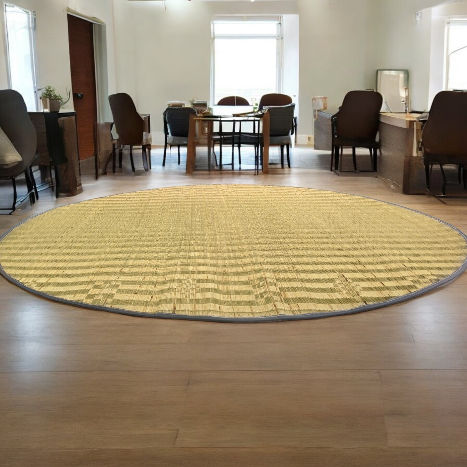 Bhumikart Pure Natural Grass Round Carpet Mat