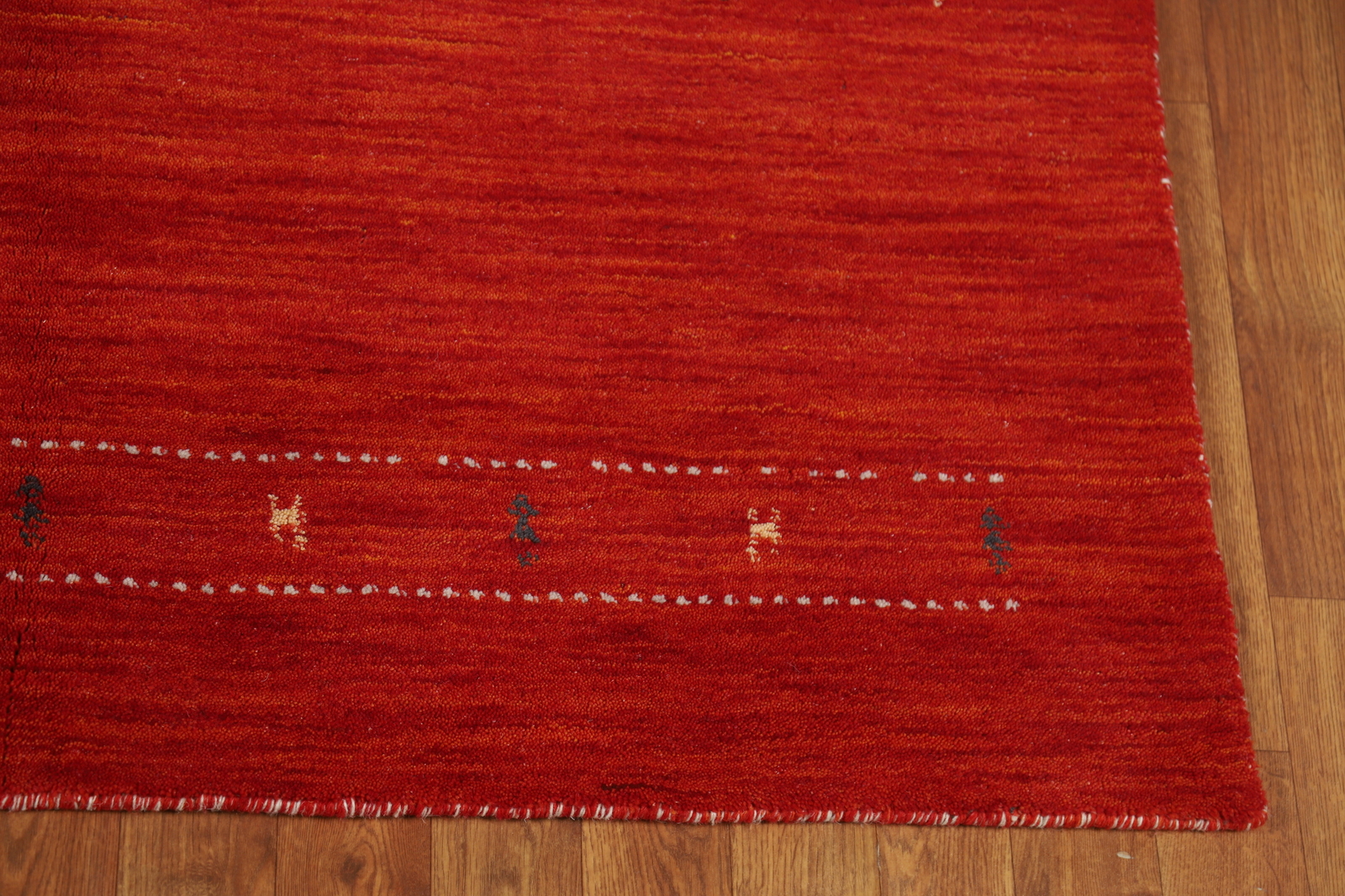 Artisan-crafted Orange Gabbeh Rug Wool Handmade Bedroom Carpet 5×6 ft.
