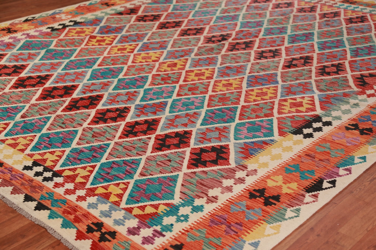 Traditional Reversible Kilim Rugs Handwoven Area Wool Carpet 10×13 ft