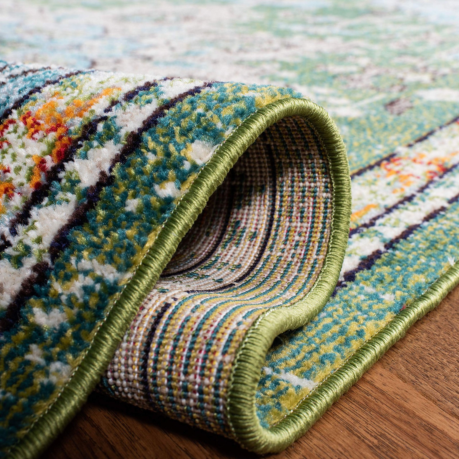 SAFAVIEH Madison Collection Area 5’3″ x 7’6″ (Rectangular), Green/Turquoise