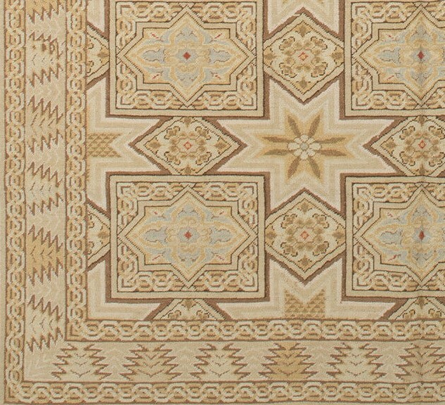 Abadjian 8 x 10.6 High Low Woolen Hand Knotted Carpet Made in Europe (Romania)