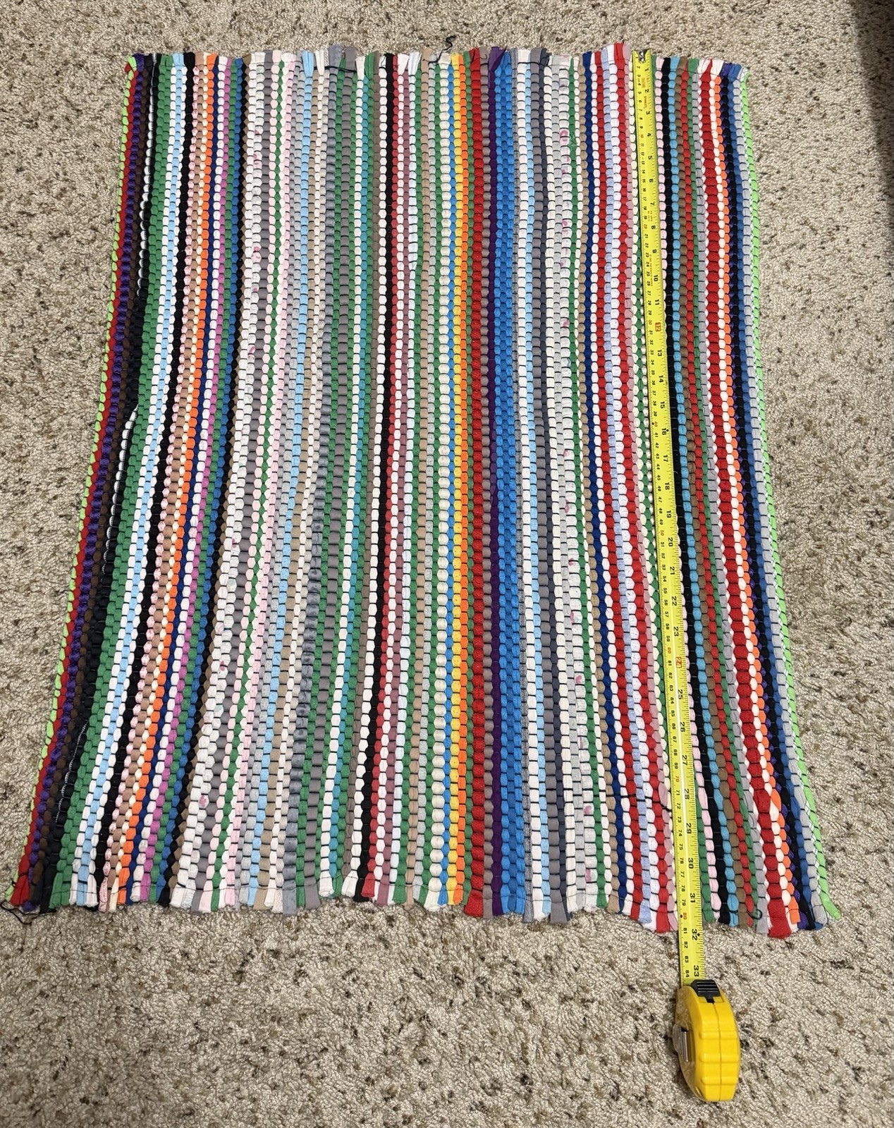 4 Piece Set of Cottage Core Rag Rugs Hand Made Vintage Shabby Chic