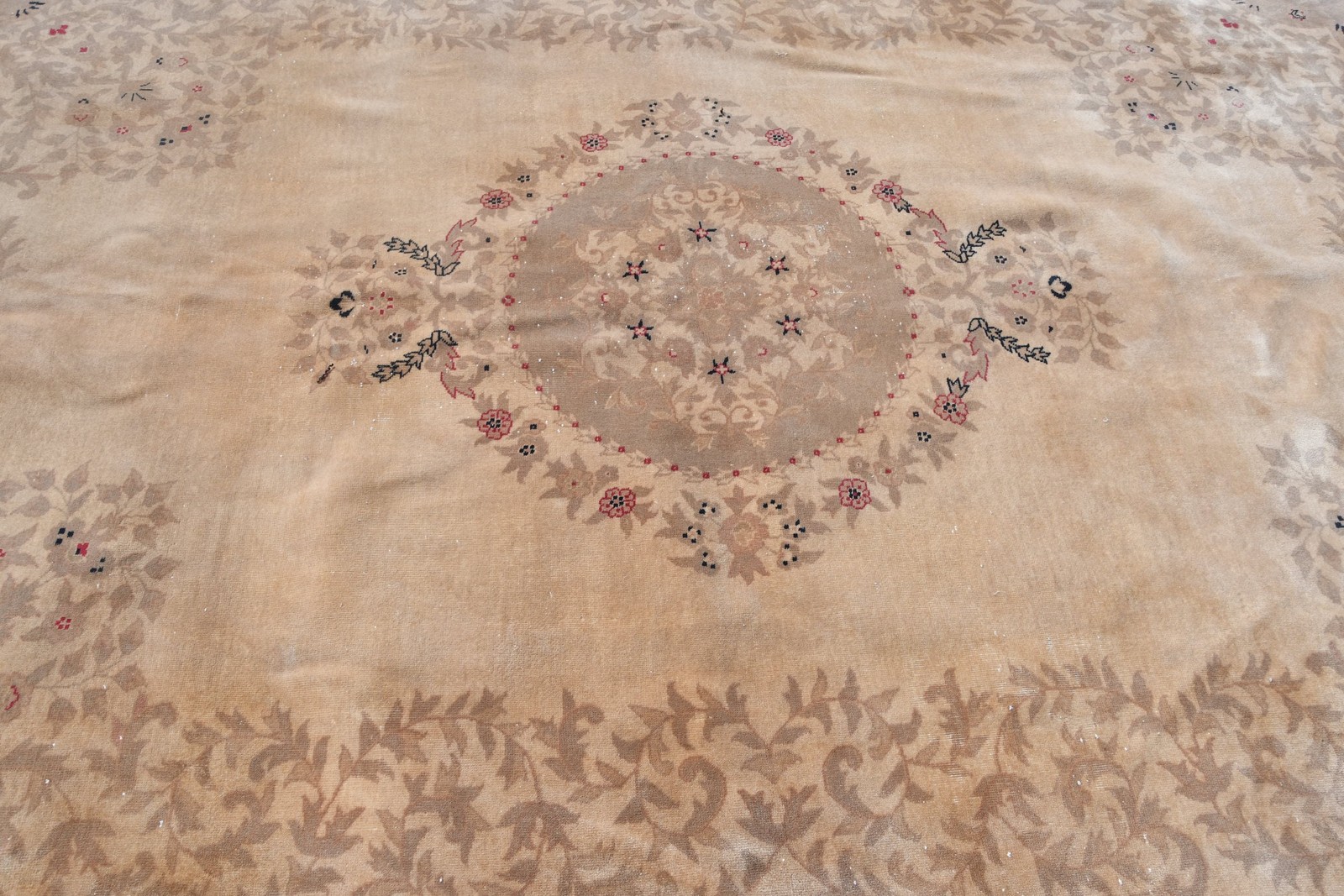 9×11,6 ft Vintage Oversize Rug, Turkish Brown Oriental Rug