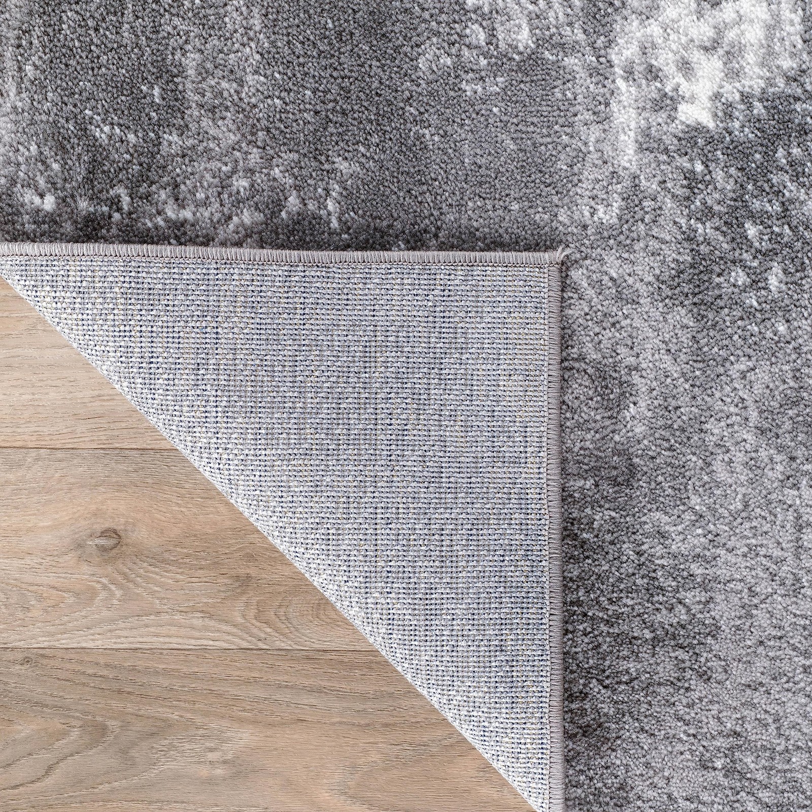 Rugshop Distressed Abstract Watercolor Runner Rug 2′ x 7′ Gray 2′ x 7′ Grey