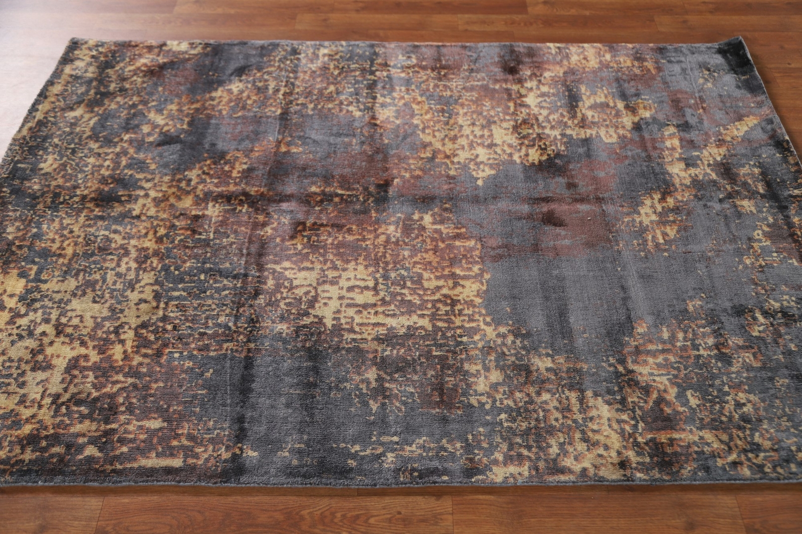Living Room Area 4×6 ft.All-Over Modern Abstract Oriental Handmade Gray Wool Rug