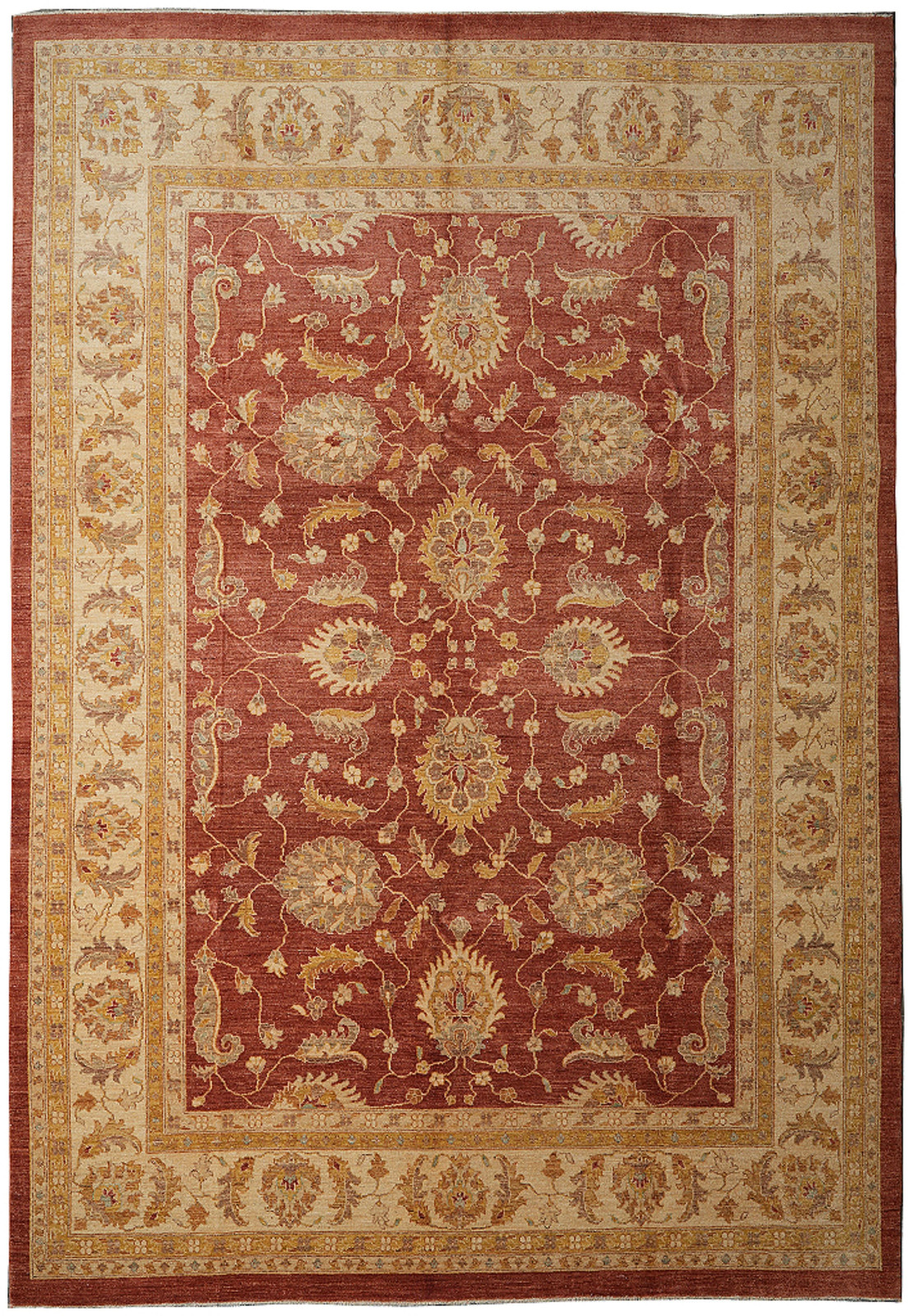 8.10 x 11.6 New Handmade Zigler Chobi Carpet Rust Coral #F-4181