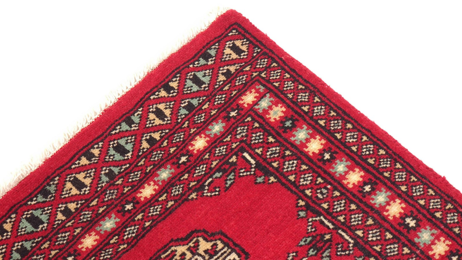 Pakistan Buchara Carpet 60X90 Hand-Knotted Red Geometric Oriental Short Pile