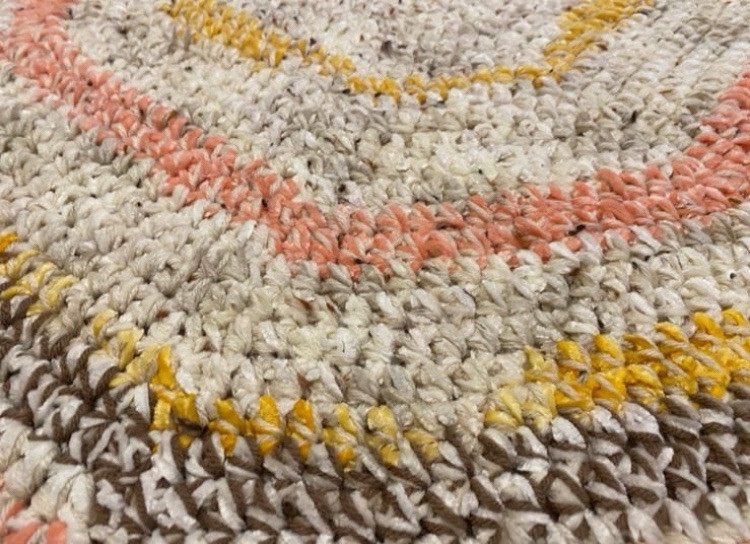 Handmade Crochet Octagon Rug – 46” Boho Soft Throw Blanket – Unique Home Decor