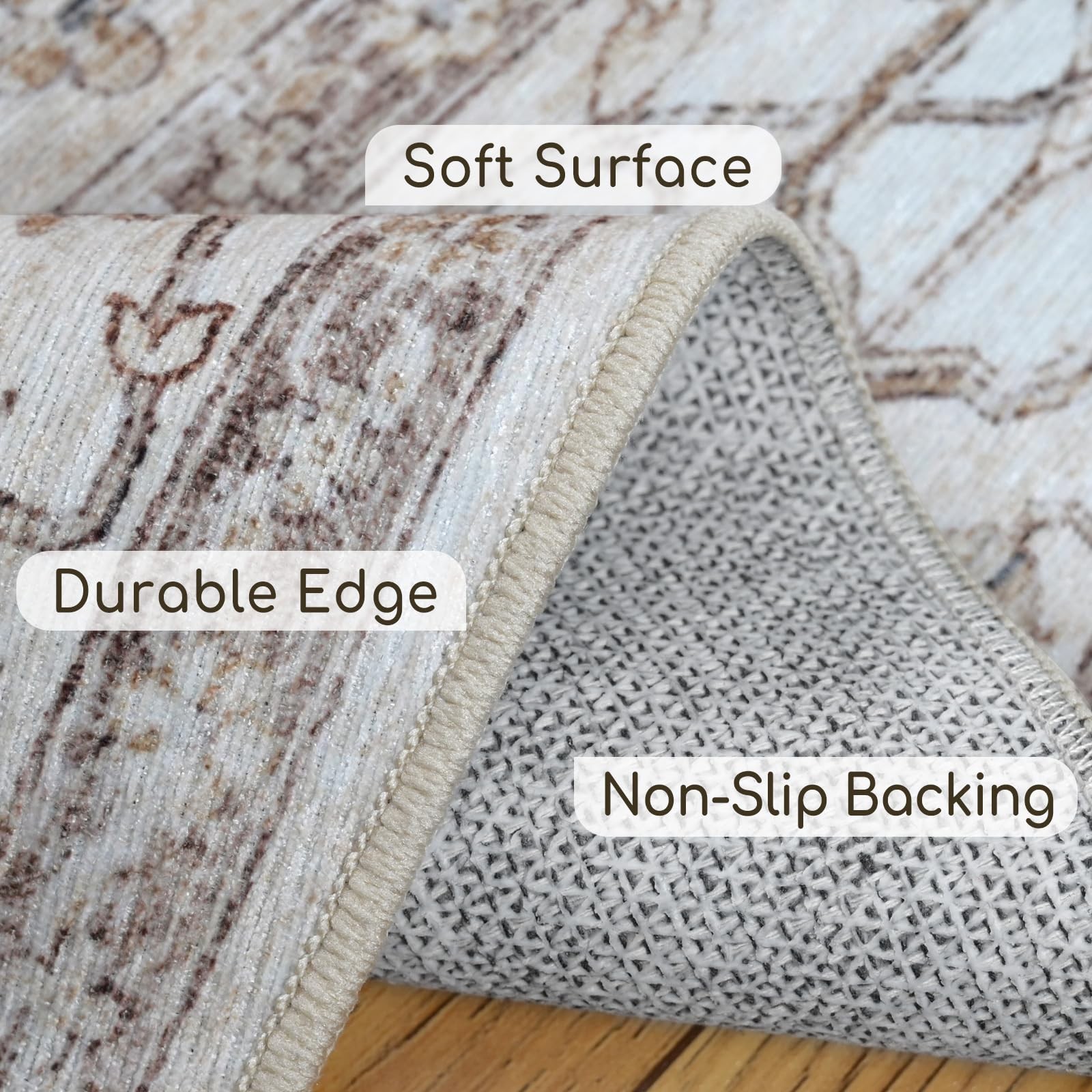 Fortsea 5’x7′ Machine Washable Abstract Design Area Rug Machine Washable Area Ru