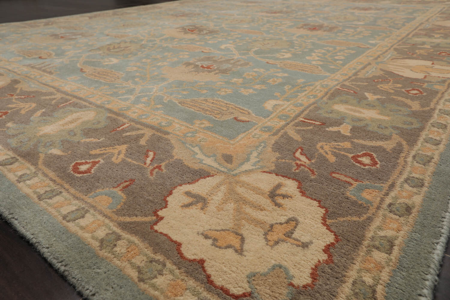 William Morris 8′ x 10′, 9’ x 12’ Handmade 100% Wool Oriental Area Rug Aqua