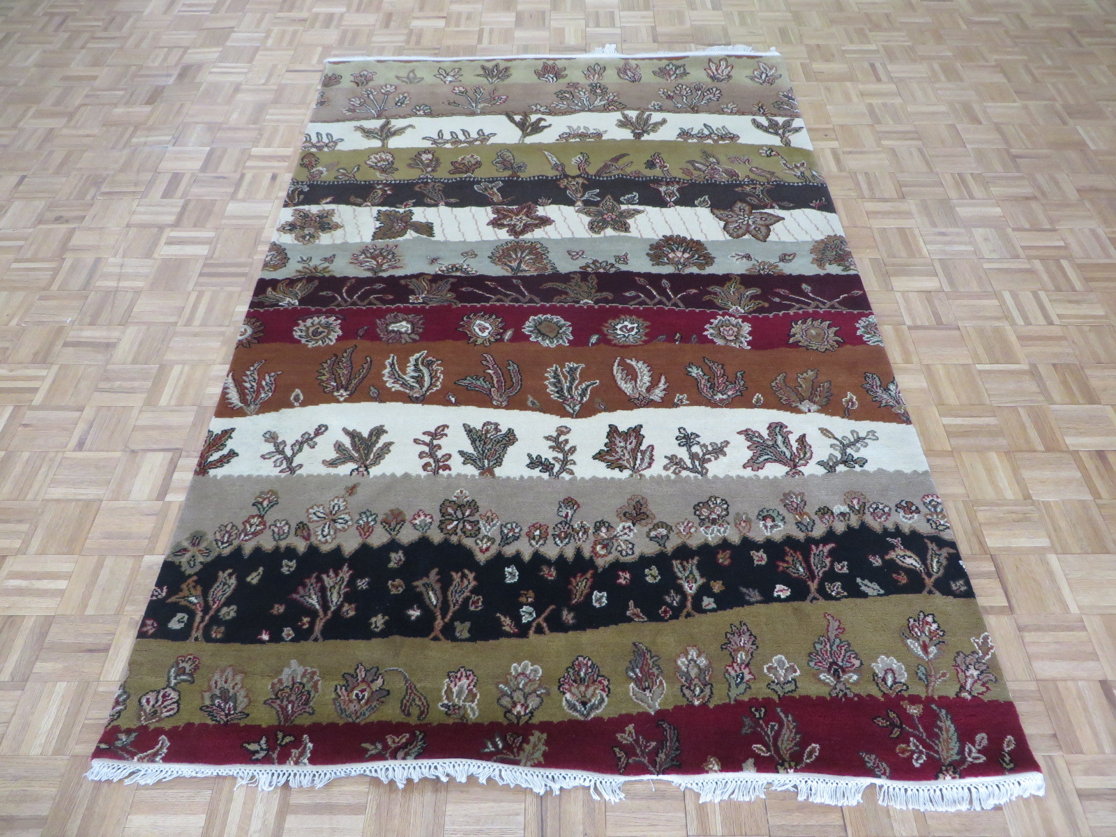 6’1 X 9’1 Hand Knotted Multi Colored Agra Oriental Rug G5049