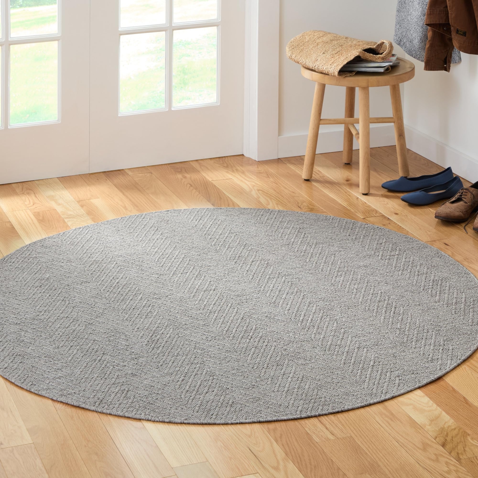 TOWN COUNTRY BASICS Pax Herringbone Textured Solid Everwash� Washable Area Rug