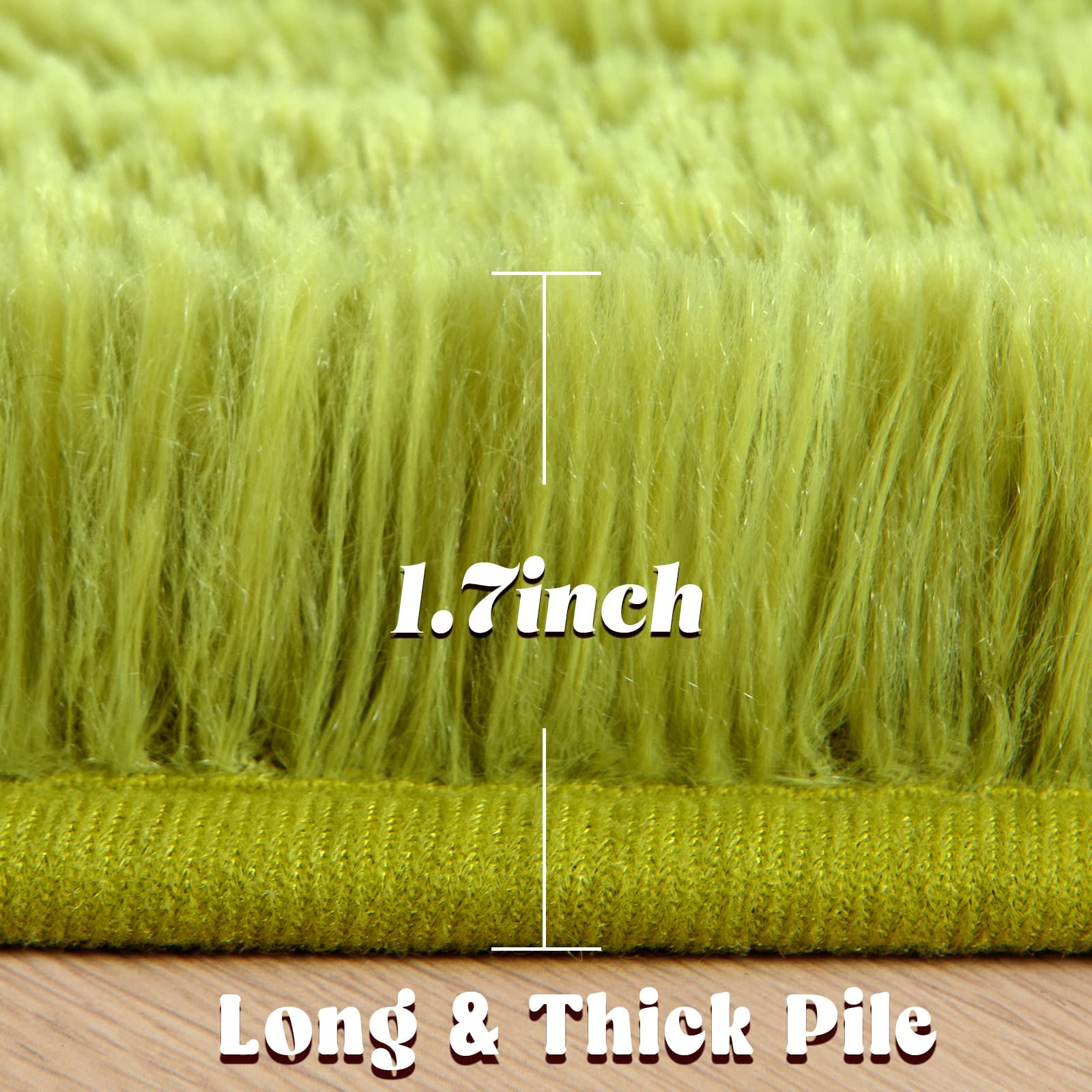 Round Rug, 4ft, Green, Soft Area Rugs for Kids Girls Room Decor, Fluffy Shagg…