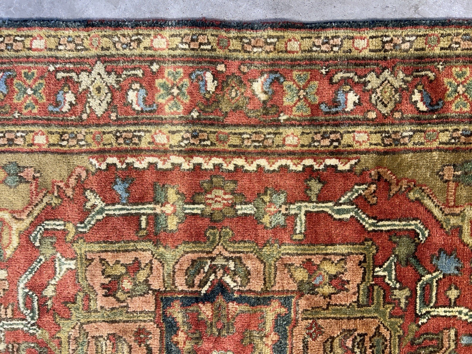 4’1”x6’1” Hand-Knotted Wool Geometric Indoserapi Area Rug – Tribal Carpet
