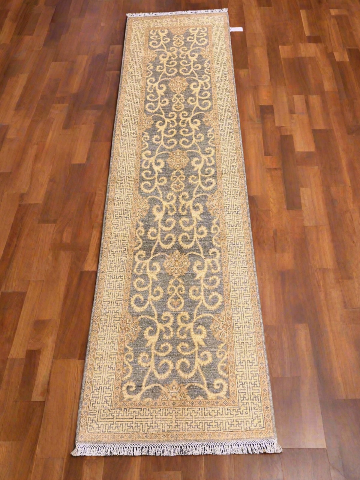 Gray Oushak Runner 2’8″X10′ Handmade Wool Rug # 14278