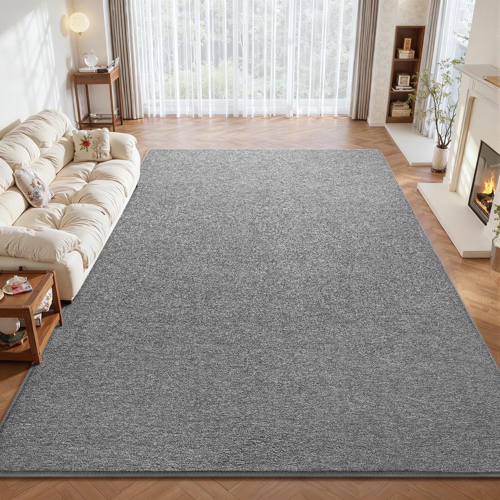 Modern Area Rugs for Bedroom Living Room, Large 7×10 Grey Rug for Kids Boys G…