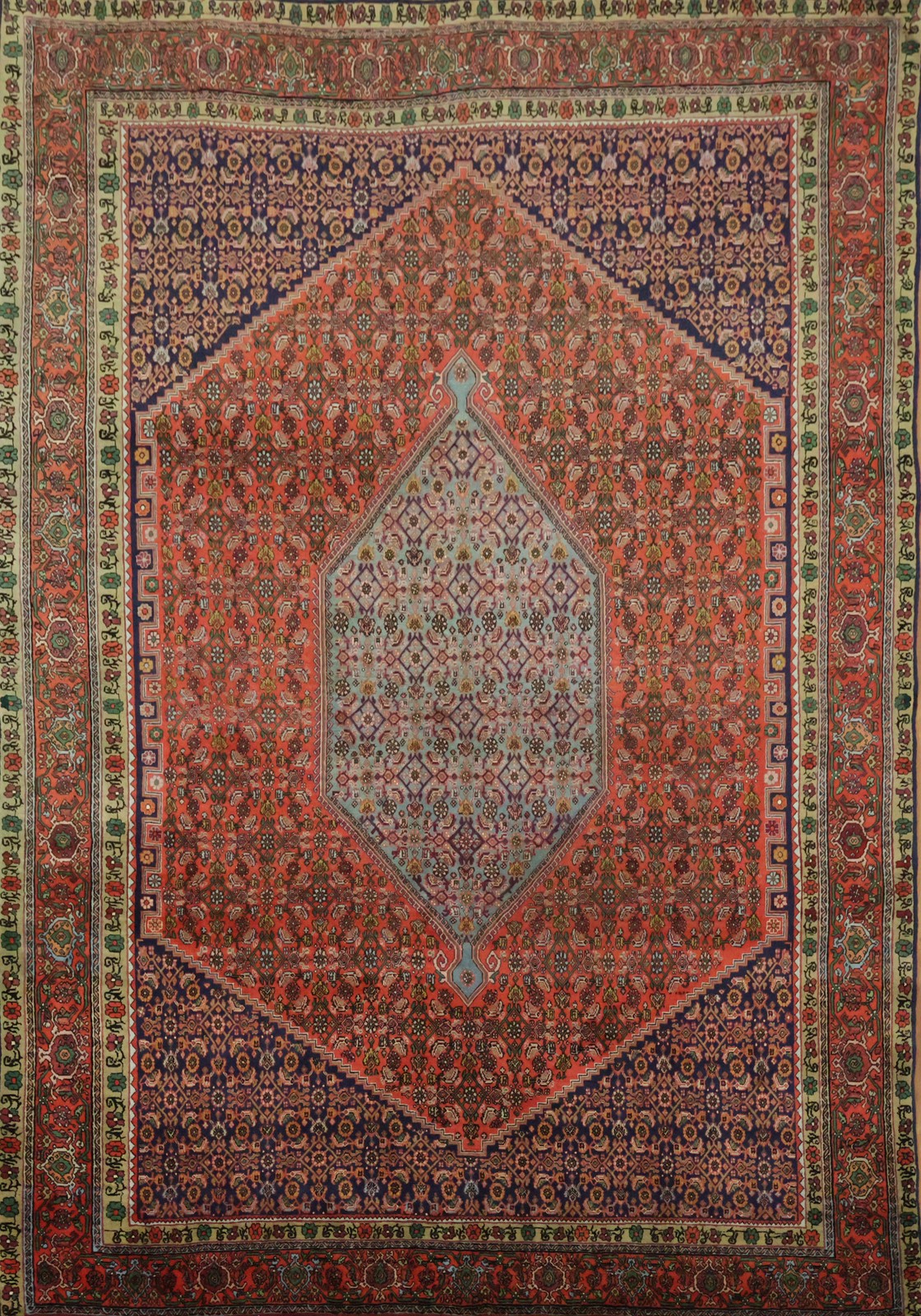 Vintage Geometric Area Rug 7×11 Medallion Design Hand-Knotted Wool Traditional