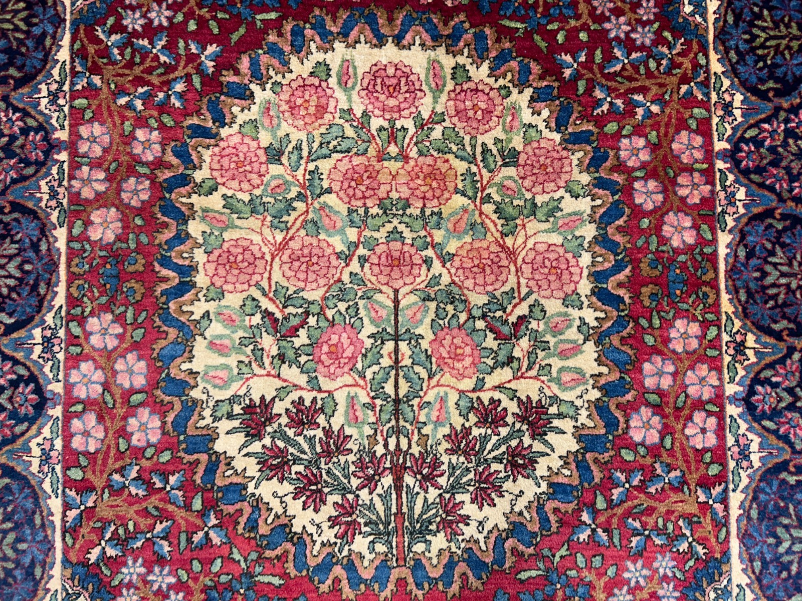 4’4″x7’6″ Antique Hand-Knotted Wool Kashane Area Rug – Handmade Carpet 4×7 Red