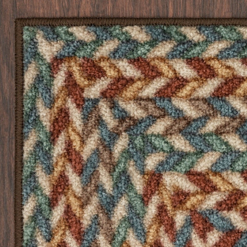 Traditional Braid Print Accent Runner Rug Machine Washable Indoor Latex Backing