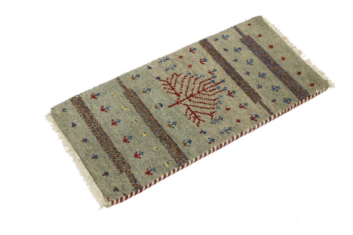 Pictorial Design Indo-Gabbeh Hand-Knotted Modern Oriental Rug Carpet 1’4X2’7 ft