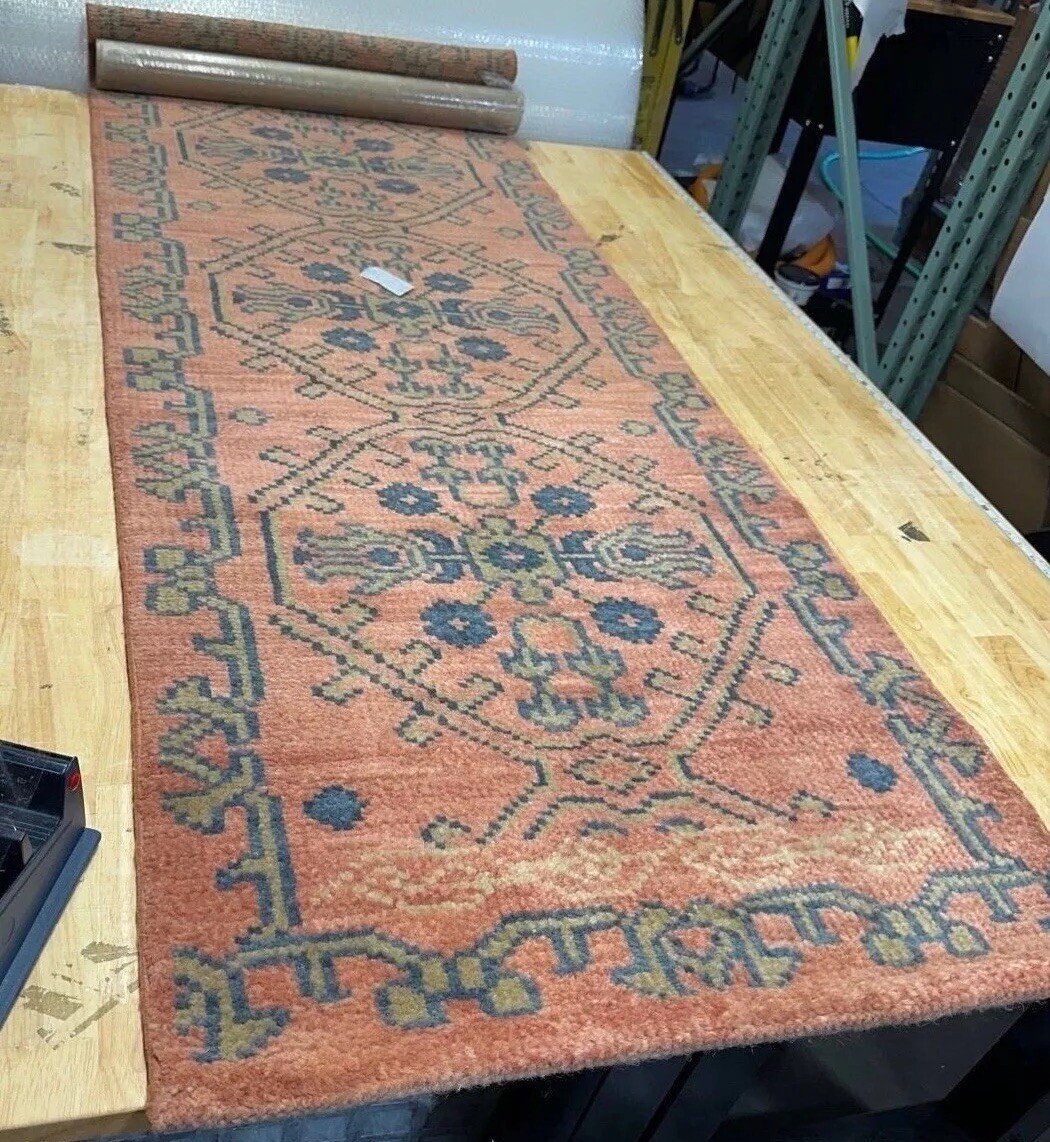 NEW Serena & Lily Oakmont Hand-Knotted Rug (2.10’x11.6’)-Terrracotta Red