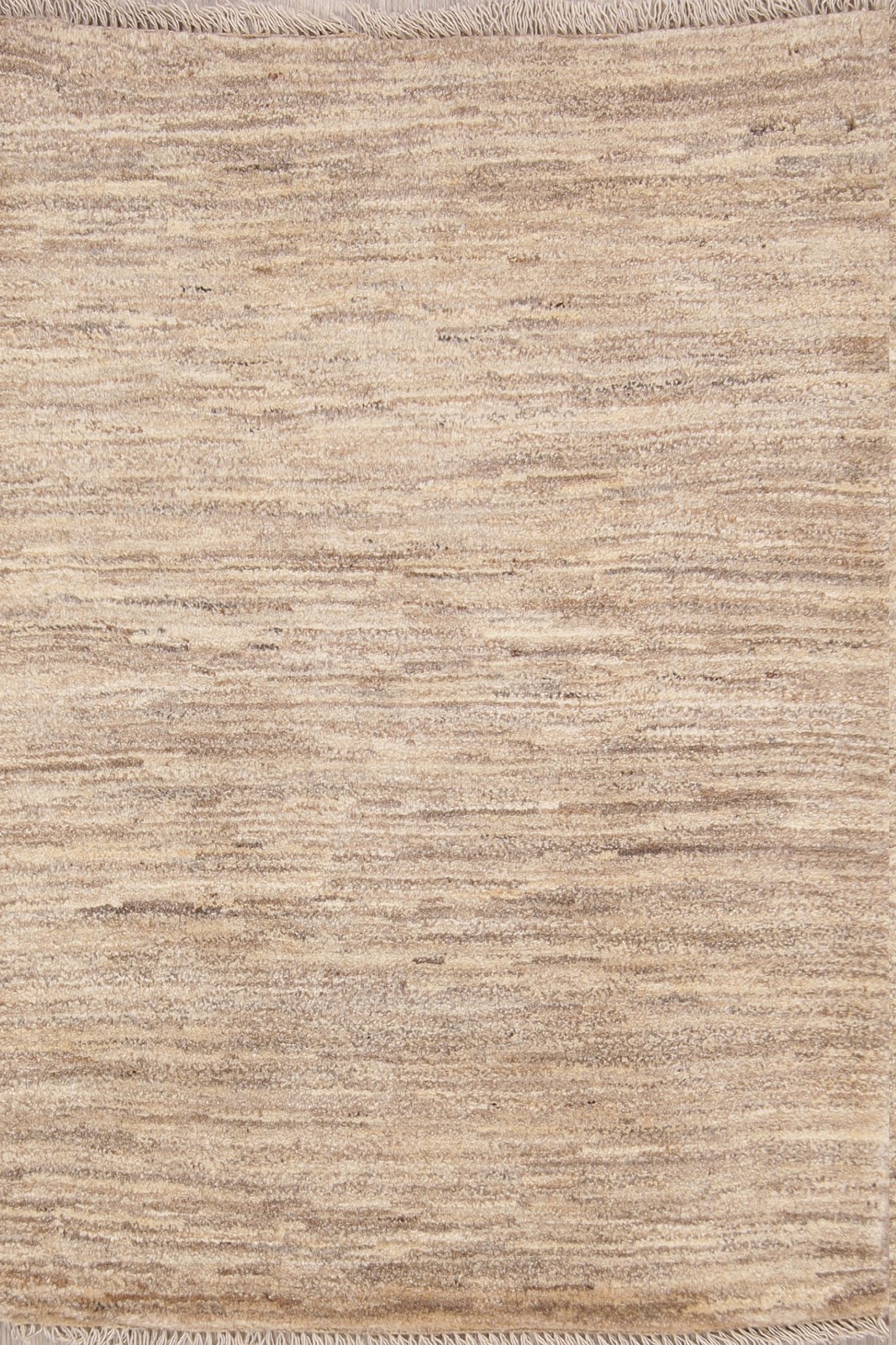 Solid Gabbeh Modern Foyer Rug 3×4 Ft Hand-Knotted Neutral Tones Oriental Carpet
