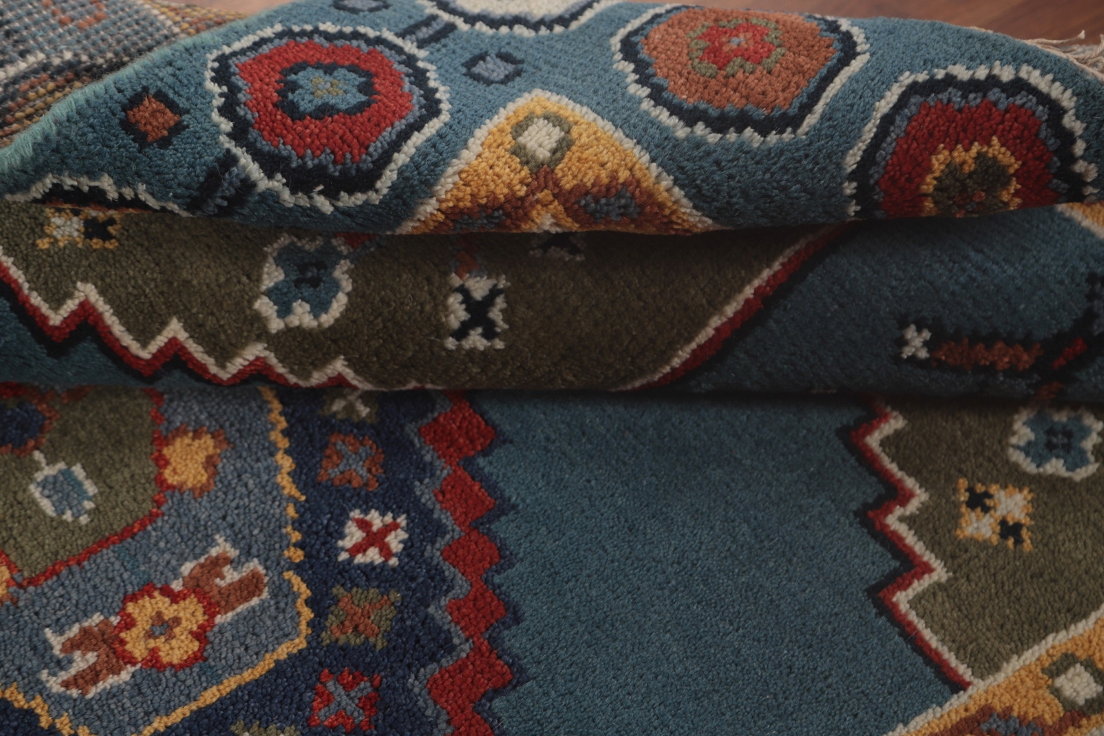 Vibrant Kazak Room Size Rug Handmade Tradition Geometric Patterns Wool 4×6 ft