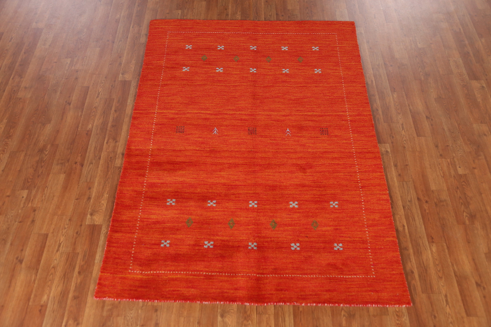 Oriental Gabbeh Rug Rust Color Handmade Wool 5×6 ft. for Bedroom