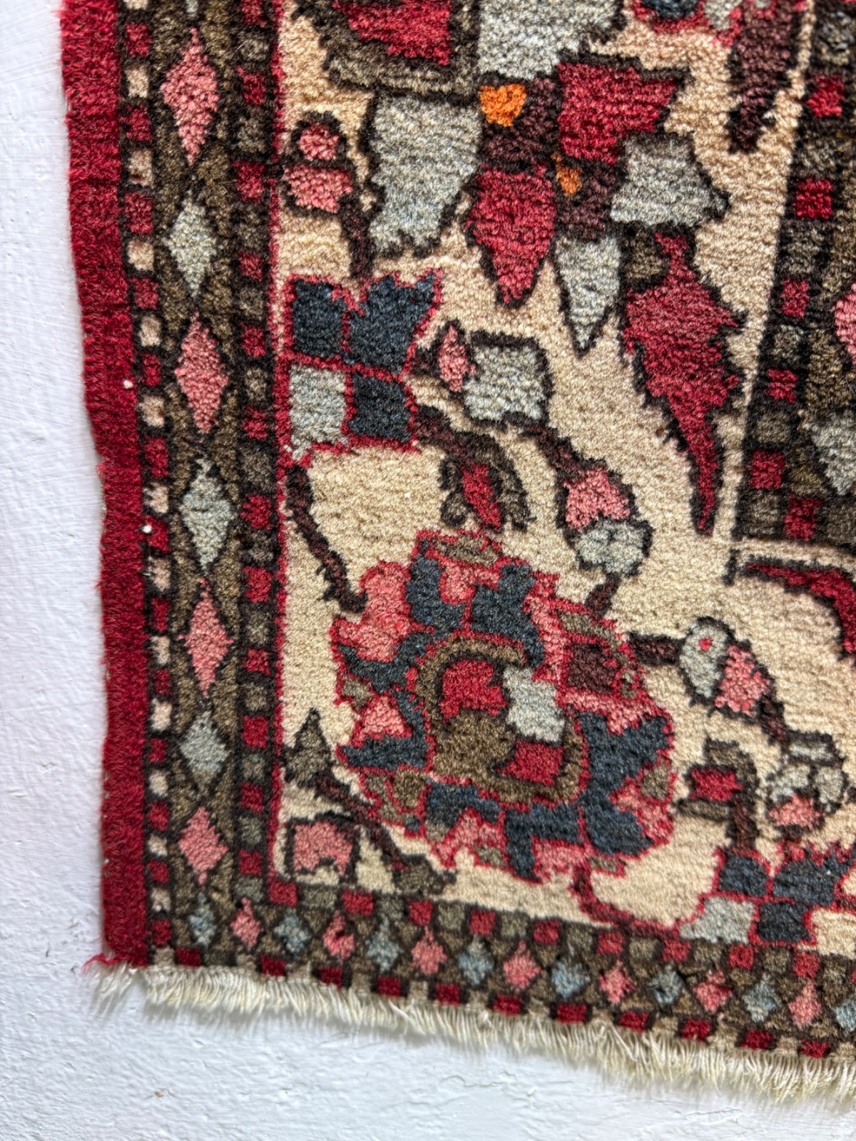 Vintage Fabulous Hand Knotted Oriental Isfahaan Wool Rug Carpet Floor Area