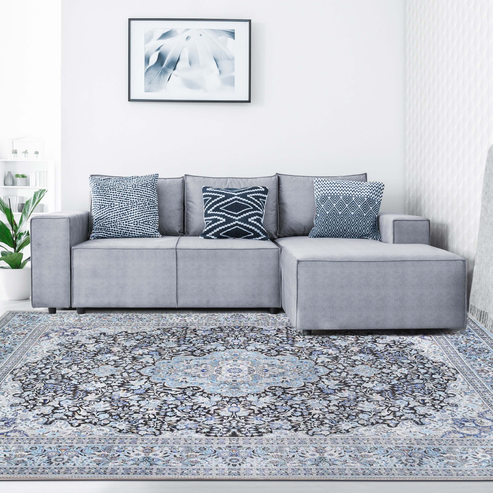 Fiorella Floral Medallion Modern Farmhouse Indoor Large Area Rug Or Runner Rug