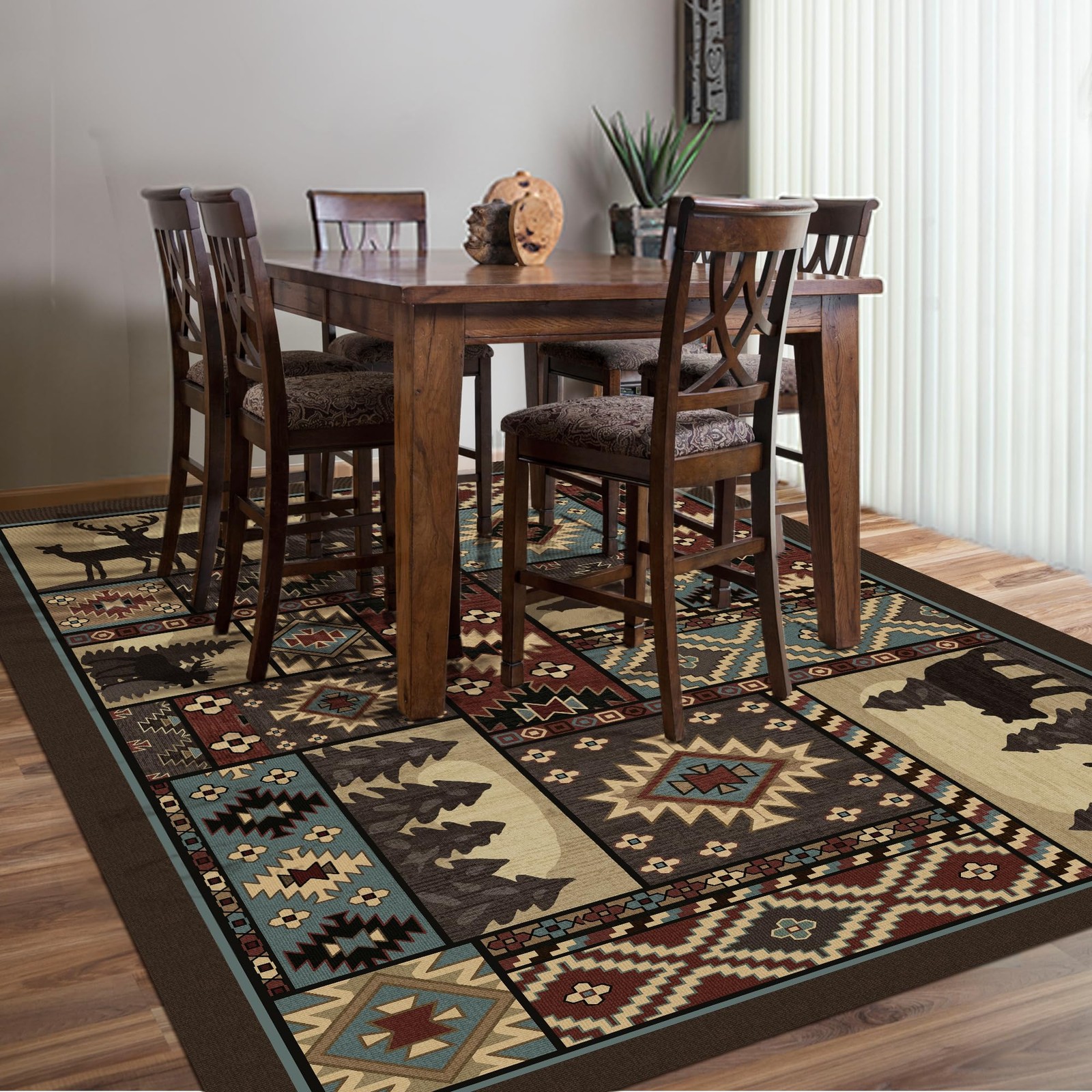 Rustic Cabin Area Rug 3×5: Bear Western Decor Brown Animal Carpet for Living …