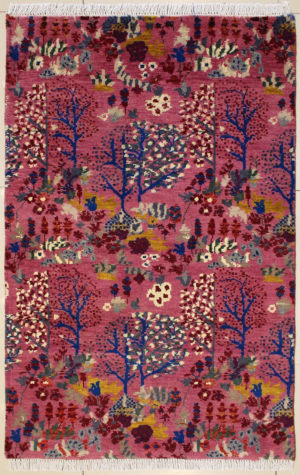 Rugstc 3×5 Senneh Chobi Ziegler Red Rug,Natural dye, Hand-Knotted,Silk/Wool