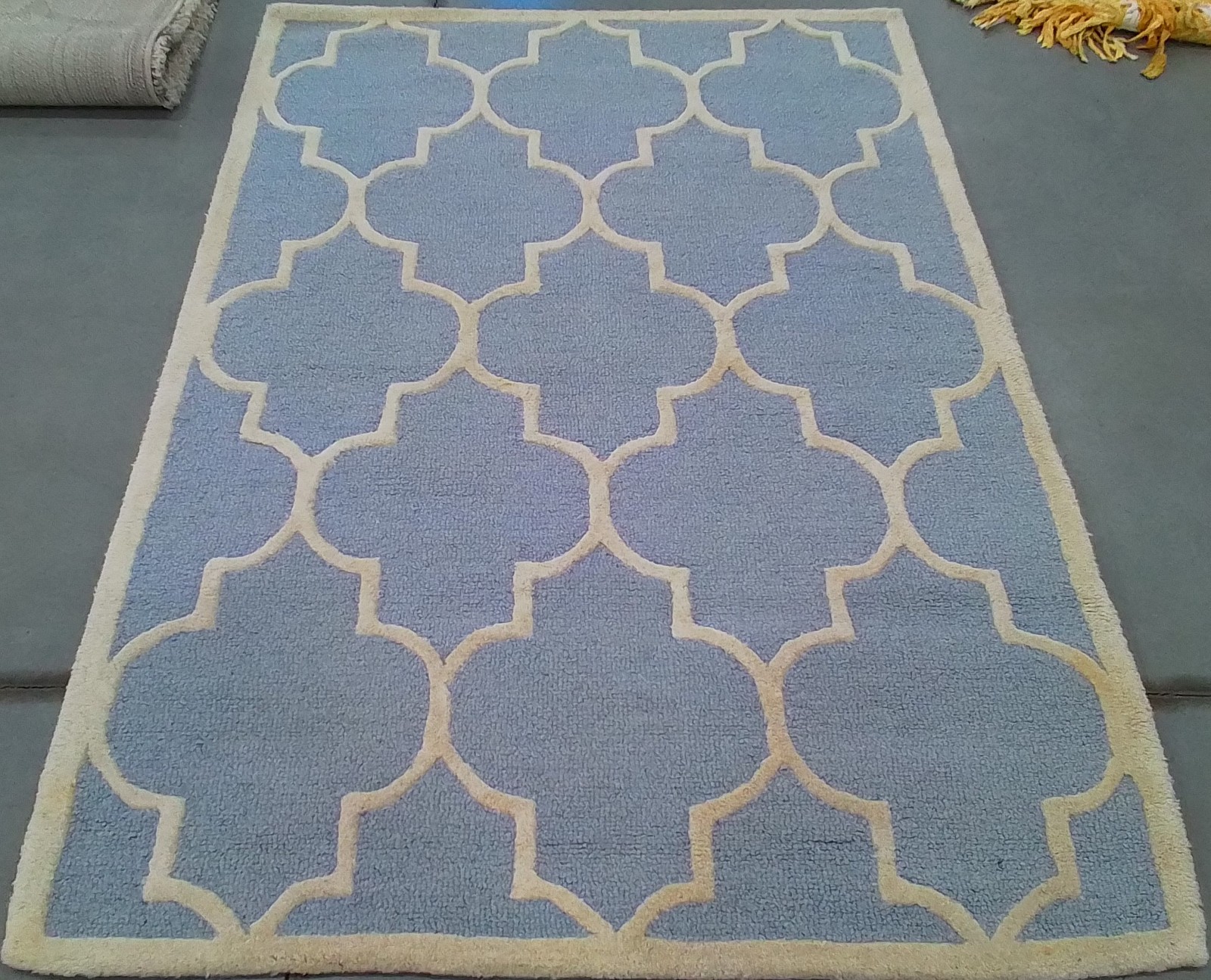 LT BLUE / IVORY 4′-0″ x 6′-0″ Back Stain Rug, Reduced Price 1172798313 CAM134A-4