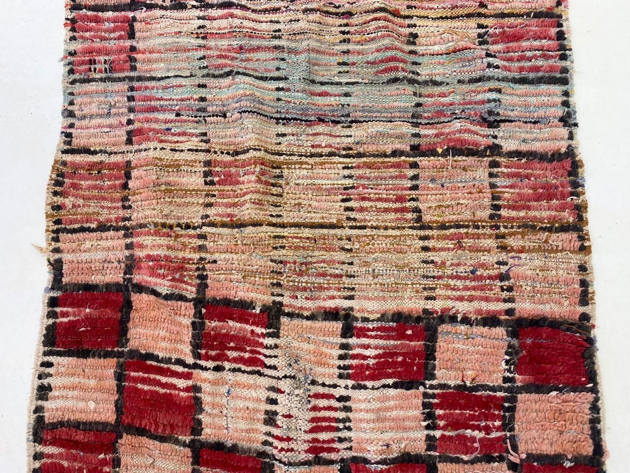 Runner Vintage Moroccan Handmade Rug 3’4×12’5 ft Berber Wool Hallway Decorative