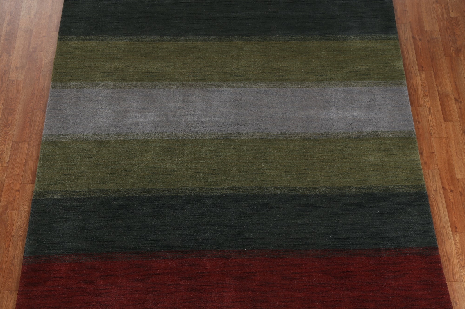 Thick-Plush Striped Gabbeh Oriental 7’x10′ Area Rug Hand-knotted Modern Carpet