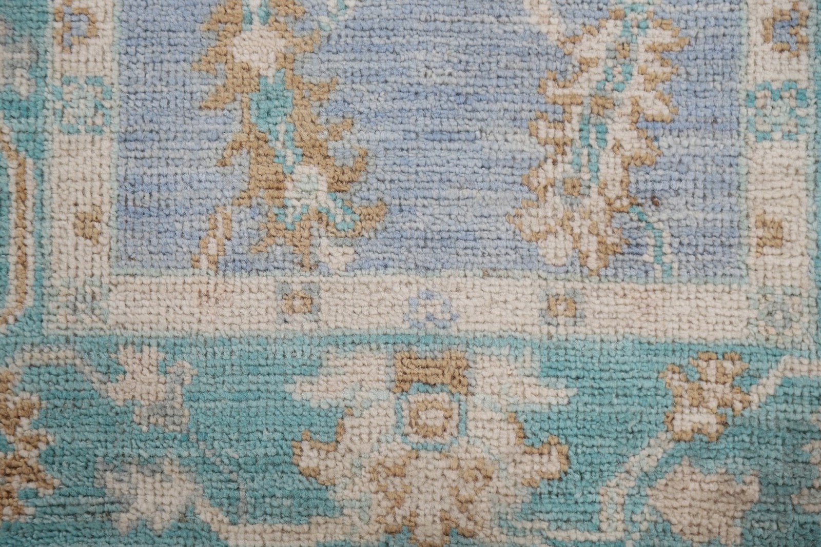 Oushak Turkish Accent Rug 2×4 Vegetable Dye Hand-knotted Wool Geometric Carpet
