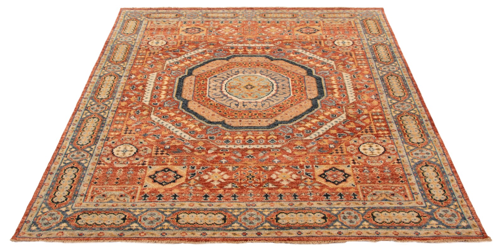 Vintage Red Traditional 8’1″ x 9’9″ Hand-Knotted Oriental Wool Area Rug