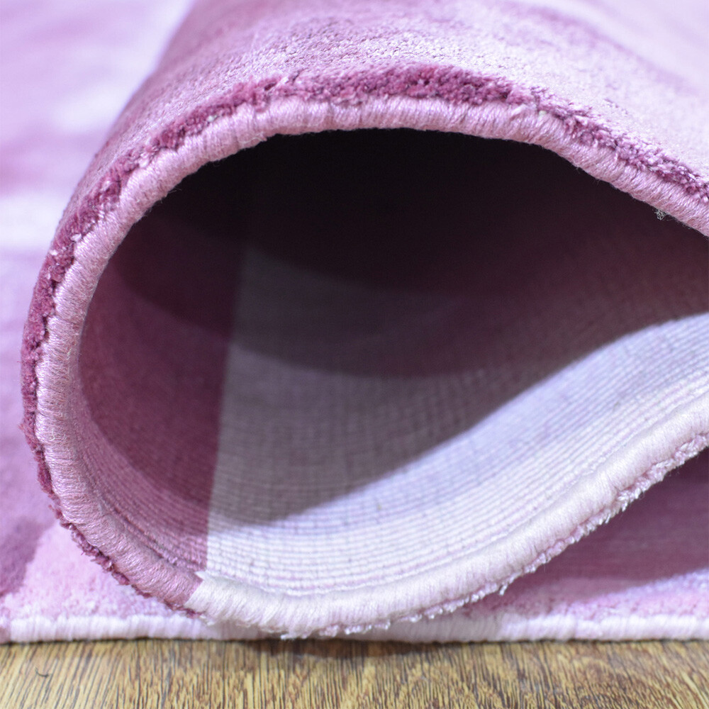 Hand Woven Viscose & Silk Area Rug Contemporary Pink BBH Homes BBSS0007